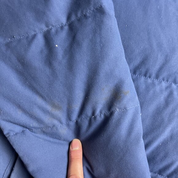 Patagonia Bivy Goose Down Jacket Quilted Puffer Mens XXL Blue  Stained, read - Picture 7 of 16